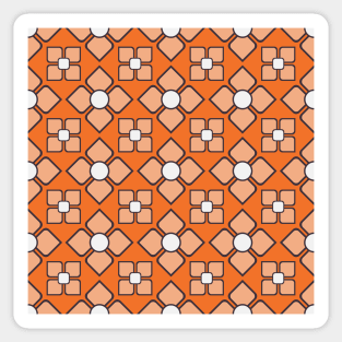 Mosaic Tile Orange and Oatmeal Sticker